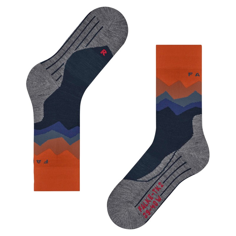 FALKE TK2 Men's Hiking Socks Medium Padding Anti-Bubble Long Warm