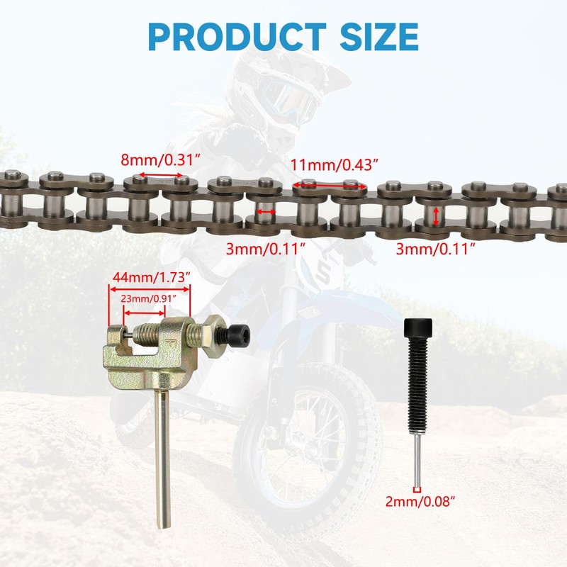 EOPOAYI 25H Drive Chain 126 Links for Razor MX350 MX400