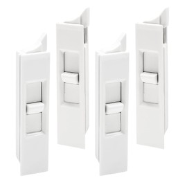 Biaungdo 2 Pairs Tilt Latch, Plastic Construction Window Tilt Latch Replacement, White Snap-in Latch Pairs Spring Loaded Window Latch Lock for Window Replacement Parts(Style A)
