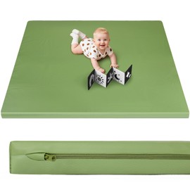 Baby Play Mat 50x50 Thicken Foam Cushioned & Waterproof Playpen Mat, 1.3" Thick Non-Toxic Cushioned, Waterproof Soft Crawling for Infants and Toddlers, Wipe-Clean, Green