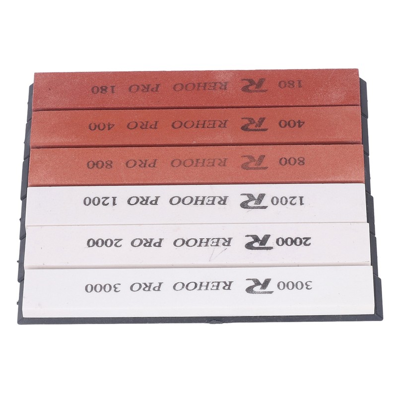 6pcs Whetstone White Corundum Multifunctional 80 400 800 1200 2000