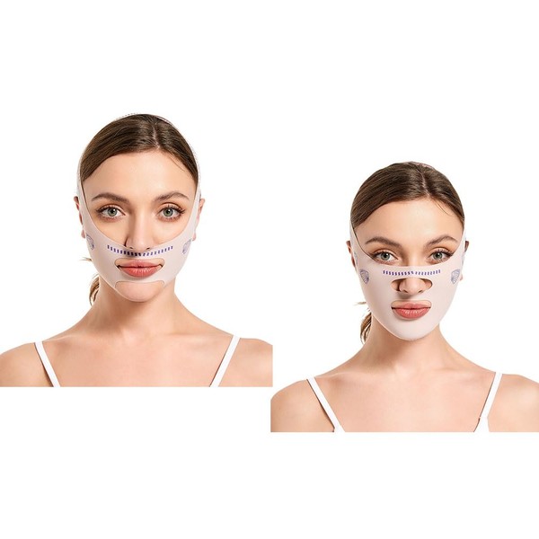 Finyoffiy Pack of 2 Beauty Face Sculpting Sleeping Mask V-Line