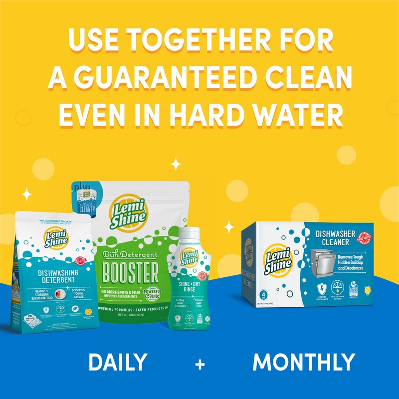 Lemi Shine Natural Dish Detergent Booster - Hard Water Stain