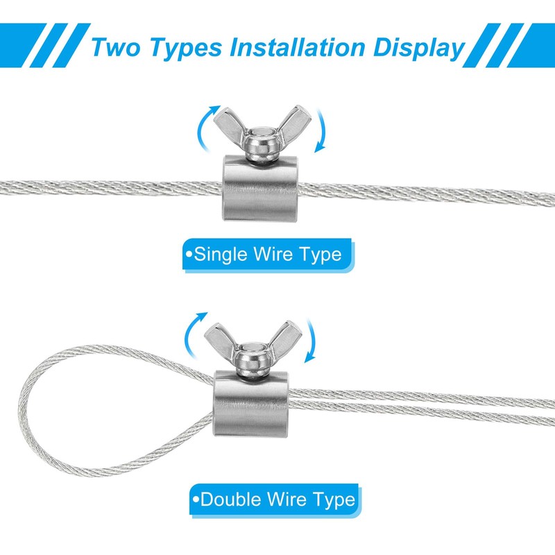 PATIKIL 6pcs 6mm Hole Wire Rope Clips 304 Stainless Steel