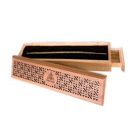 Bamboo Ash Catcher & Incense Burner Holder, Wooden Incense Holder for Incense Sticks with Storage Drawer, OneSoul Collection