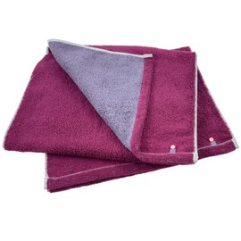 Imabari [Set of 2] Imabari Towel + Reversible Face Towel, Wine, Gray, 13.4 x 31.5 inches (34 x 80 cm), 100% Cotton, Thick, Water Absorbent, Everyday Use, Made in Japan, Sweet Twist, Imabari Towel