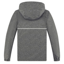 UMMTOM Boys Rain Jackets Lightweight Waterproof Hooded fleece Raincoats Windbreakers for Kids(5-6Y,Grey Melange)