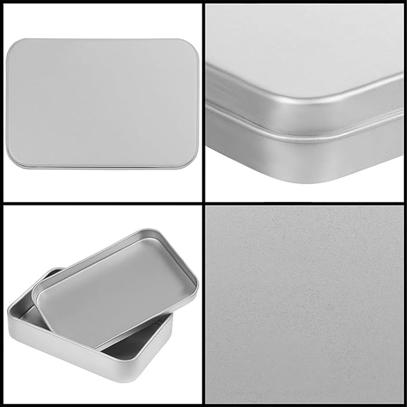 10 Pack Metal Tin Plate Metal Box with LidMini Portable