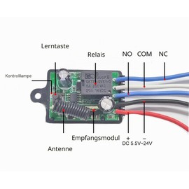 QIACHIP Wireless Switch 12 V, 1 Channel Radio Relay Receiver with Remote Control