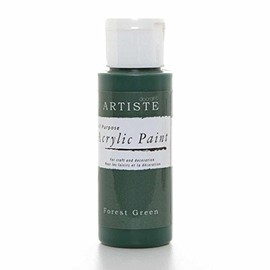 Artiste Acrylic Paint 59ml 2Oz Forest Green, Quick-Drying Professional Art, Craft and Hobby Artists Paint, Vibrant Colour, Water-Based Paints Cover All Surfaces with Ease, Ideal for Travel Artists