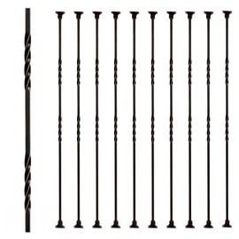 Metal Staircase Balusters 1/2inch x 44inch, Shiny and Finely Textured Metal railings, Double Twist Balusters and Swivel Shoes Oil Rubbed Copper (Oil Rubbed Copper, Double Twist 10pk)