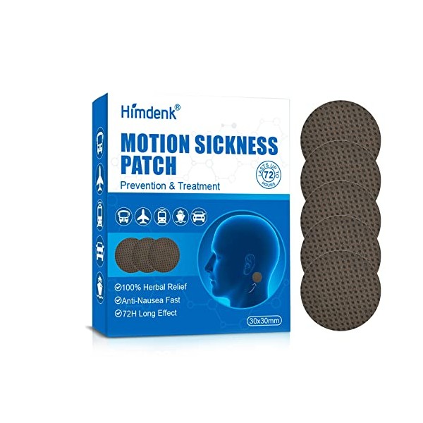 Motion Sickness Patches, Anti Nausea Sea Sickness Patch, Relieve Vomiting, Nausea, Dizziness Resulted from Travel of Cars, Ships, Airplanes, Fast Acting and No Side Effects (20)