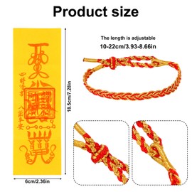 BOXOB Talisman Rope Talisman Bracelet, Nylon Adjustable Lucky Braided Bracelet with Talismanic Paper Good Luck Wristband Jewelry for Men Women Good Fortune, Health, Career & Academic Success