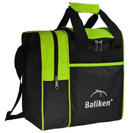 BALIKEN Bowling Ball Bag for Single Ball with Padded Ball Holder, Bowling Bag Fits 1 Bowling Ball, & 1 Pair of Men Shoe at Size ''13 (Light Green)