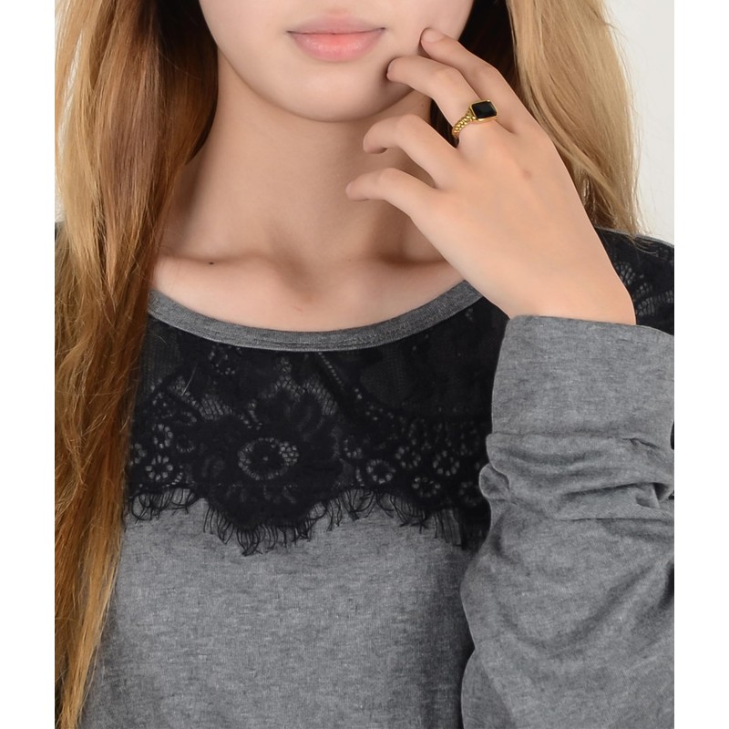 Alilang 18K Gold Plated Sparkly Cubic Zirconia Geometry Statement Rings