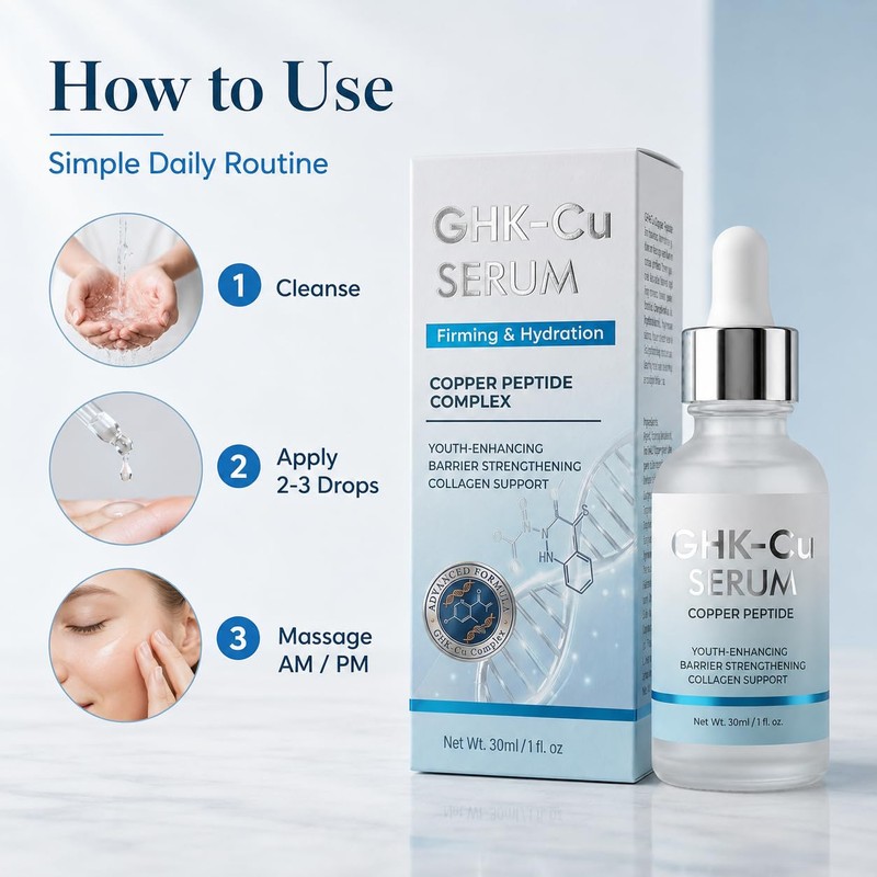 Copper Peptides Serum for Face, 1 Fl Oz GHK-Cu Peptide