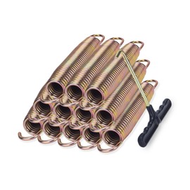 LOIUO Trampoline Springs Replacement 3.5" to 8.5" Galvanized Steel Heavy Duty High Tensile Universal Trampoline Accessories with T-Hook Tool, 12 to 48 Pack