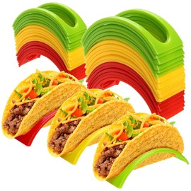 thirei Taco Holder Stand, Pack of 12 Taco Holders, Taco Bowls, Hard Plastic Taco Shell Holder Rack, Taco Stand, for Restaurant, Home