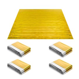 Natiform Aluminum Sheet Disaster Prevention Goods, 63.0 x 82.7 inches (160 x 210 cm), Gold + Silver, Set of 4