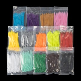 XINGO 14 Colors 1400pcs 2.5x100mm 4" Cable Ties Outdoor Color Assorted Lock Ties Durable Weather Resistant Heat Resistant Lock Ties
