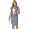 Allegra K Women's Business 2 Piece Suit Set Short Sleeve