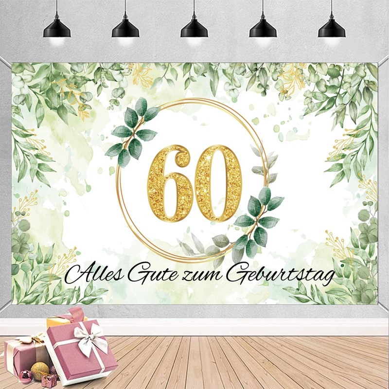 70th Birthday Banner Green Man Woman 70th Birthday Decoration Banner