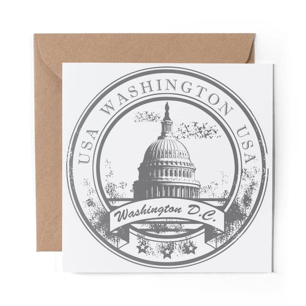 1 x Greeting Card BW - Washington D.C. United States