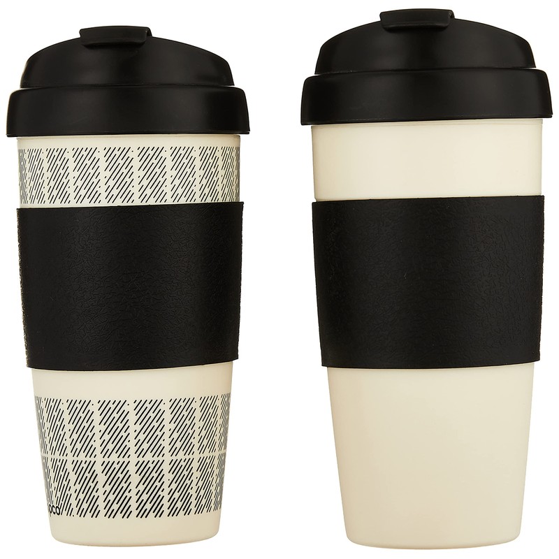 Copco 5237160 Reusable, Insulated Double Wall Travel Mugs 16-ounce White/Black