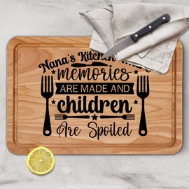Nanas Kitchen Wooden Chopping Board Where Memories are Made Mothers Day Gift from Son Daughter Grandma Nanny Kitchen Accessories Cheese Board