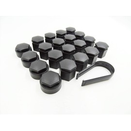 Partsdealers WHEEL NUT COVERS FOR VAUXHALL ASTRA ZAFIRA C MOKKA INSIGNIA B 2010-2023 LOCKING CAPS SET x20 19mm + REMOVAL TOOL (Black)