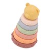6 Pcs Soft Sensory Stacking Circle Toys with Bear Stacker