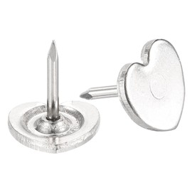 uxcell 30Pcs Upholstery Tacks, 11mmx12.5mm Flat Head Decorative Furniture Nails Thumb Tack for Furniture Sofa Headboards, Silver