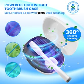 LARXREHY Toothbrush Cleaner Case - Toothbrush Covers with Holder - Rechargeable & Portable Travel Home Toothbrushes Cleaner Case - Fits Any Manual or Electric Tooth Brush Head (White)