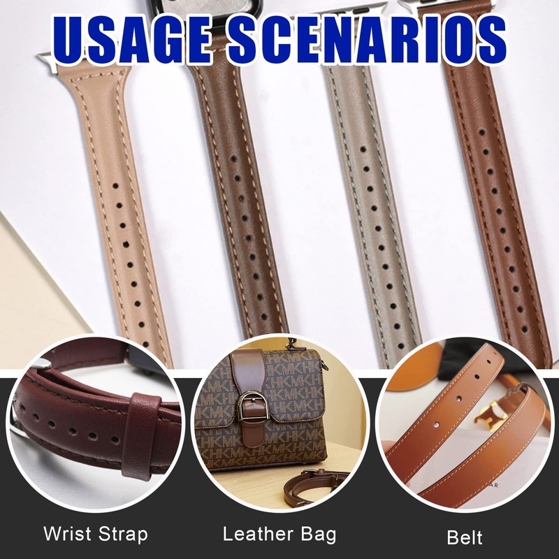Glarks 12Pcs Leather Hole Punch Set, 4Pcs 4mm Leather 1/2/4/6