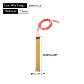 MECCANIXITY Heater Film Heating Plate, 24V 9W Polyimide Heat Pad, Adhesive PI Heater Elements Film 100mmx12mm Heater Strip for Constant Temperature, Pack of 6