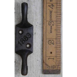 Black Country Metal Works Cast Antique Iron Double Cleat Hook 1883" (for Airer) - 125mm