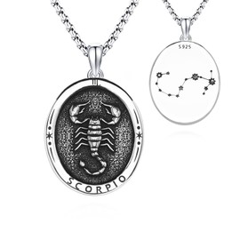 DOTBJ Scorpio Zodiac Constellation Pendant Necklace 925 Sterling Silver Astrology Horoscope Star Sign Gift