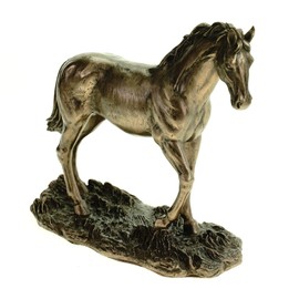 Veronese 708-6066 Horse Standing in Meadow 14 cm Gaul Stallion Figurine