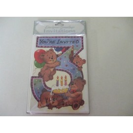 Unbranded 3 year old birthday party invitations by designer greetings 6 cards