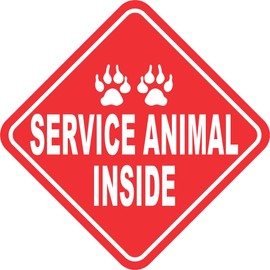 StickerTalk Service Animal Inside Vinyl Sticker, 7 inches by 7 inches