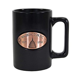 Americaware 15 oz Black Matte Washington DC Copper Medallion Mug