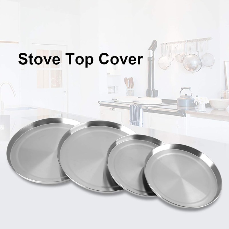 4 Pieces Kitchen Stove Covers, Stainless Steel Stove Burner Covers,