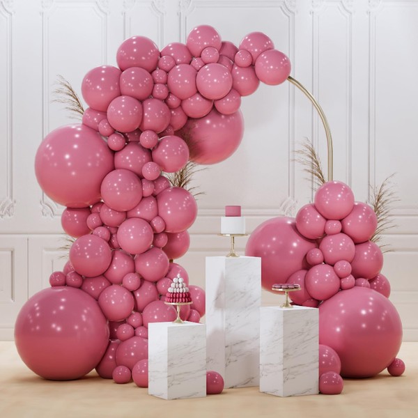PartyWoo Opera Mauve Balloons, 140 pcs Boho Pink Balloons Different