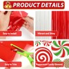 48 PCS Christmas Peppermint Foil Fringe Curtains 2 Pack Red
