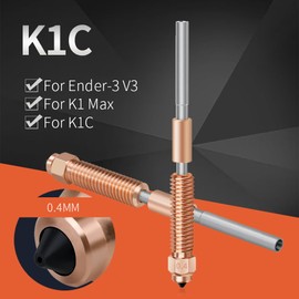 Creativity K1C - Kit de boquilla de intercambio rápido de unicornio 0.4 compatible con K1C, K1 Max, Ender 3 V3 impresora 3D bloque de calefacción de cerámica Hotend accesorios de repuesto