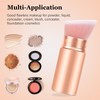 Falliny Retractable Foundation Makeup Brush, Travel Angled Kabuki Powder Brush