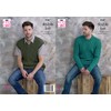 King Cole 5247 Knitting Pattern Mens Sweater and Tank Top