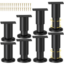 Wlrrcwdttc 8 Pcs Metal Adjustable Furniture Legs 3.15-4.72 inch, Adjustable Cabinet Legs for Sofa/Bed/Chair/Couch/Dresser/Table,Heavy Duty Bed Replacement Support Legs for Bed Frame/Bed Center Slat