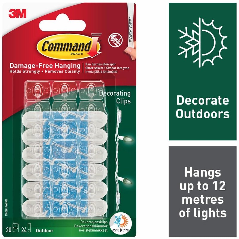 Command 17026H-AW Decorative Pegs for Outdoor Use, Transparent, One Size