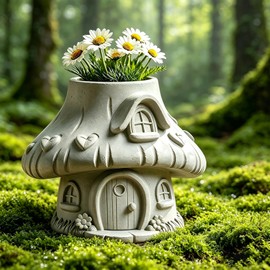 Japleed Fairytale Mushroom House Pot Silicone Mold, Unique Container Storage Molds for Epoxy Resin Casting Concrete Clay, 3D Silicone Planter Candle Holder Jewelry Trinket Box Mold DIY Art Craft Decor